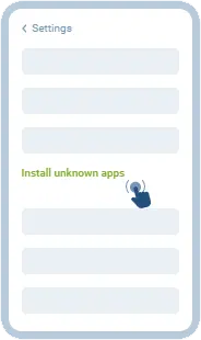 Android settings screen enabling installation from unknown sources